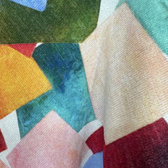 Trisha Tyler Jacket Womens Petite Medium Multicolor Abstract Single Button Drape - Picture 6 of 11